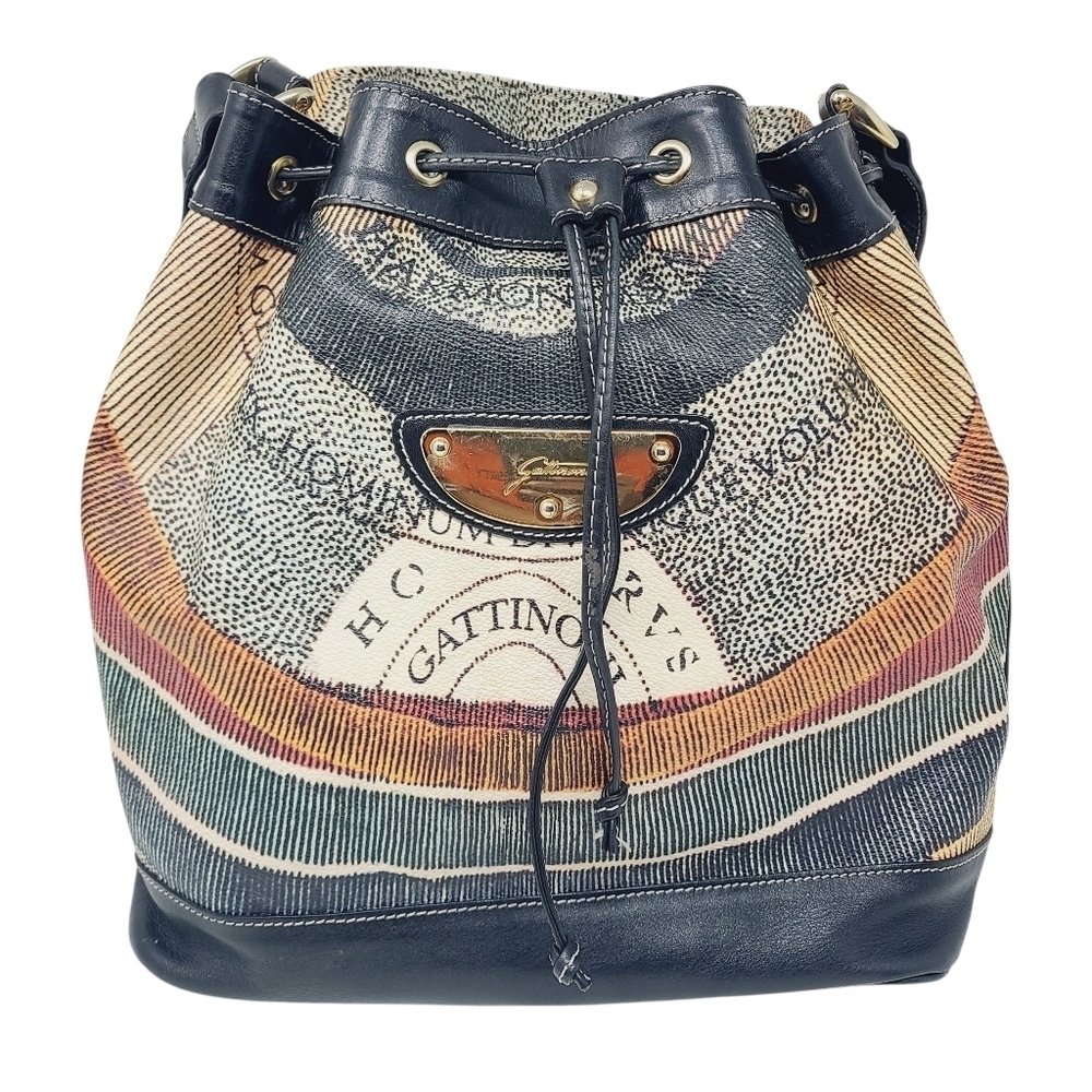 Gattinoni | Women's Multicolor Leather Crossbody Bucket Bag (One Size) - Picture 1 of 15